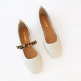 Ballet Swap Flat Off White Leopard