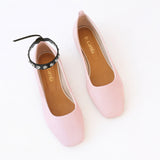 Rose Ballet Swap Silver Studs Black Ankle