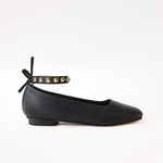 Black- Golden Studs Black Ankle