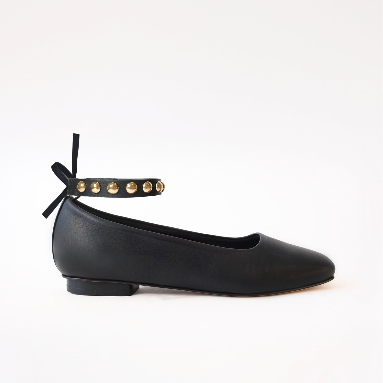 Black- Golden Studs Black Ankle