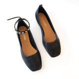 Black Ballet Swap Golden Studs Black Ankle
