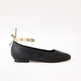 Black- Golden Studs Cream Ankle