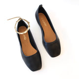 Black Ballet Swap Golden Studs Cream Ankle