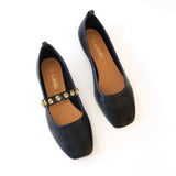 Black Ballet Swap Golden Studs Black
