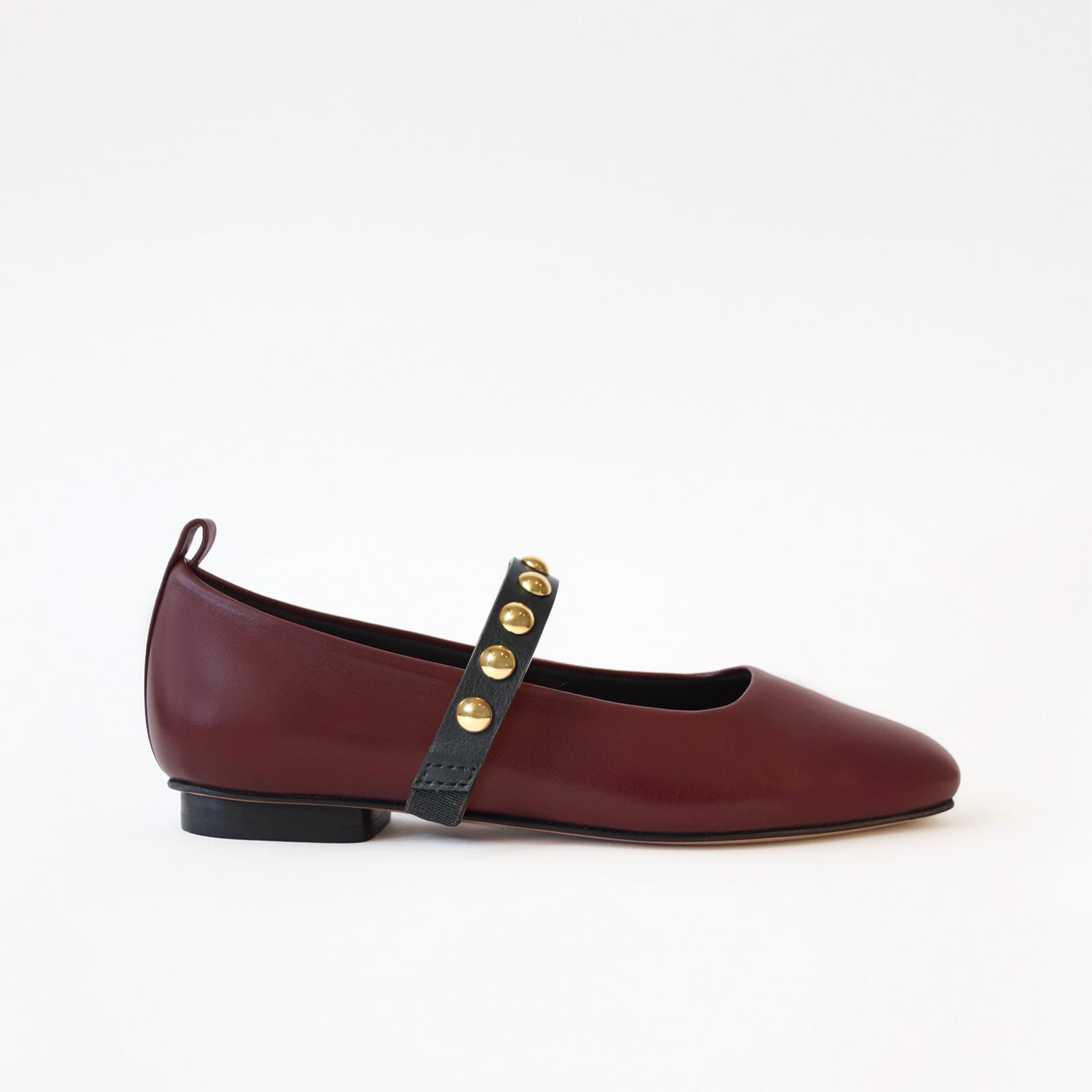 Burgundy - Golden Studs Black Middle