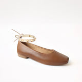 Caramel Ballet Swap Golden Studs Cream Ankle