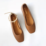 Caramel Ballet Swap Golden Studs Cream Ankle