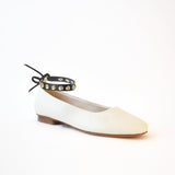 Off White Ballet Swap Golden Studs Black Ankle