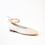 Off White Ballet Swap Golden Studs Cream Ankle
