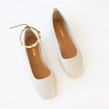 Off White Ballet Swap Golden Studs Cream Ankle