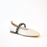 Off White Ballet Swap Golden Studs Black