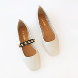 Off White Ballet Swap Golden Studs Black