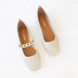 Off White Ballet Swap Golden Studs Cream