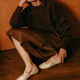 Off White Ballet Swap Golden Studs Cream