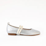 Silver - OffWhite Leather Double Straps