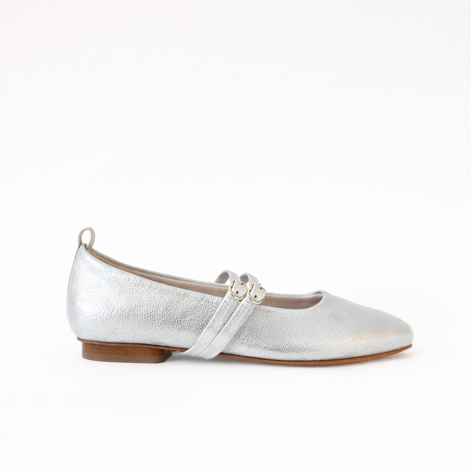 Silver - Silver Leather Double Straps