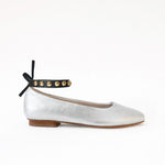 Silver - Golden Studs Black Ankle