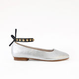 Silver - Golden Studs Black Ankle