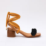 Yellow Dalia Long Boho Strap Black Camel